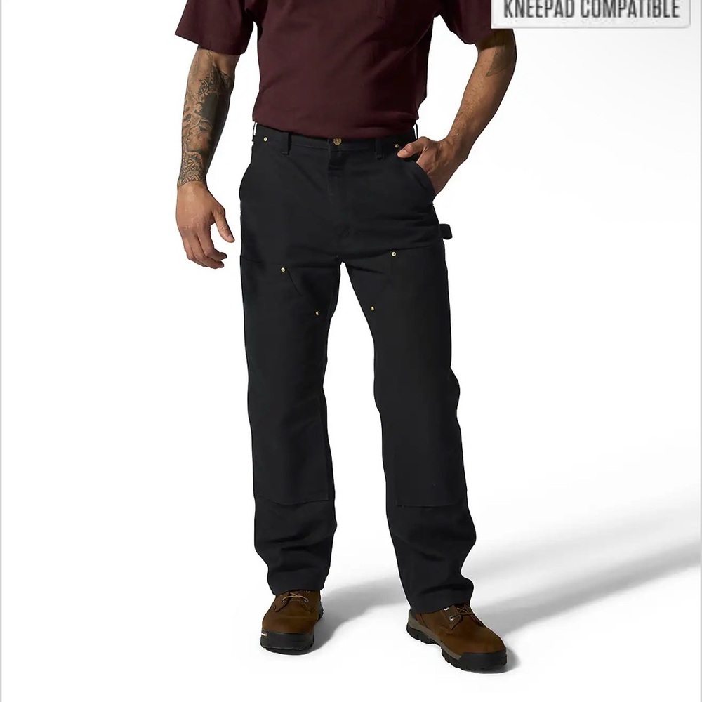 Carhartt Black Loose Fit Firm Duck Work Pants